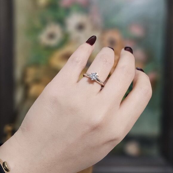 $7500++ Tiffany & Co. Solitaire Platinum Diamond Engagement Ring .62 TCW - Picture 4 of 9